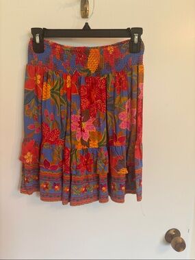 Boho Smocked Waist Floral Circle Skirt
